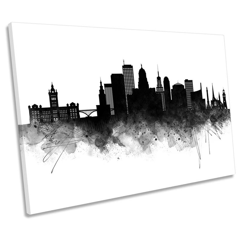 Buffalo Abstract City Skyline 1 Piece Wrapped Canvas Wall Art, 61cm H x 91.4cm W x 4cm D