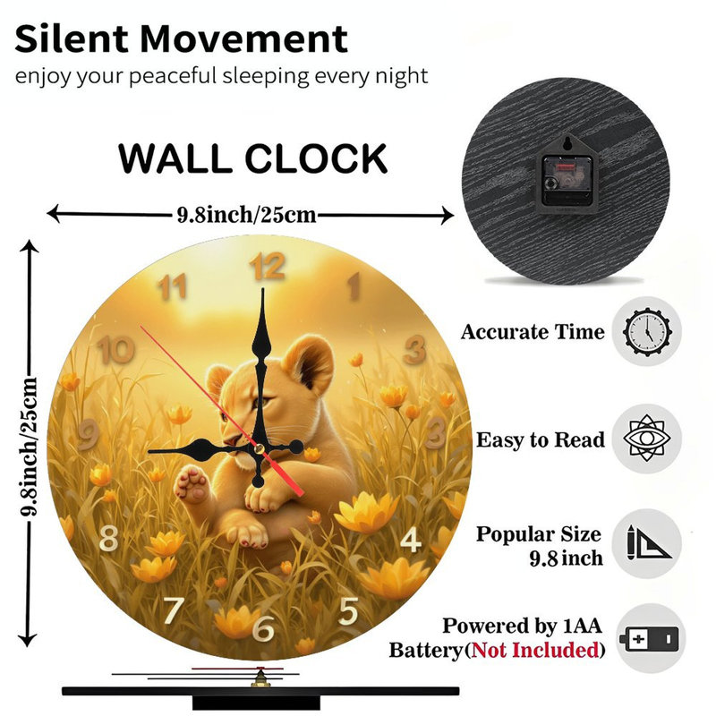 jolie conception d'horloge de lionceaux