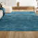 Asalah Solid Low-Pile Turquoise Rug