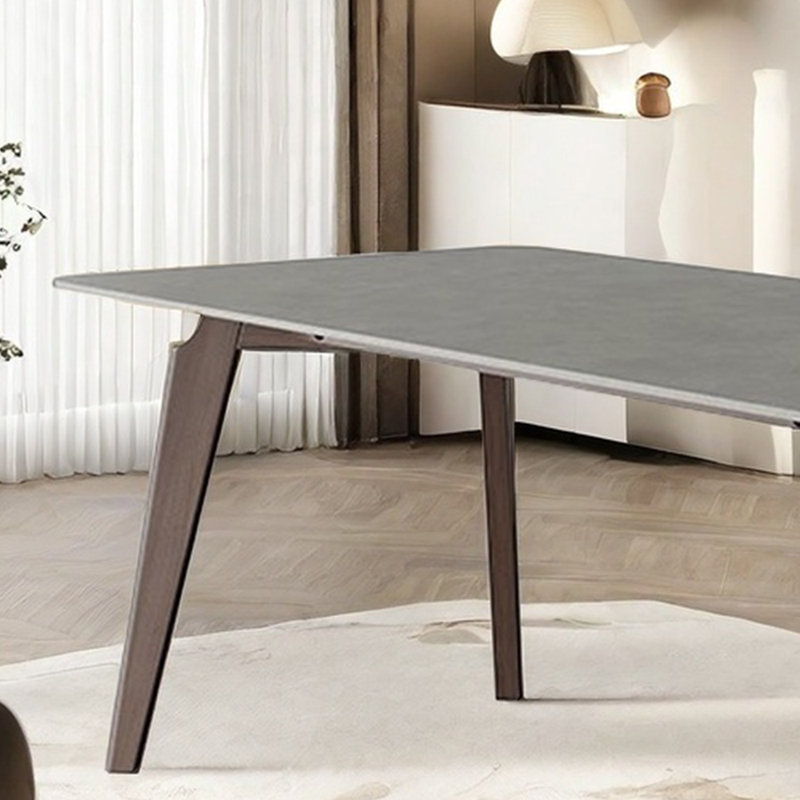 Table de salle à manger et chaise en bois massif, H 29,5 po x L 62,9 po x l 31,4 po, Gris, Gris
