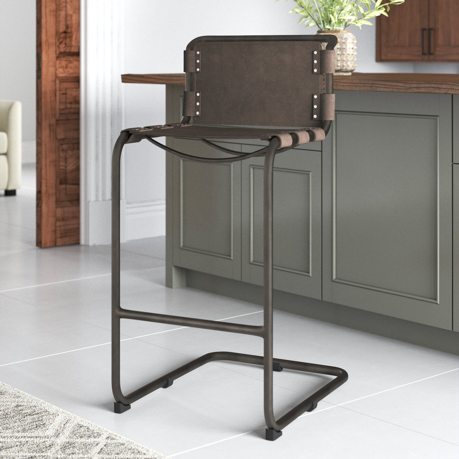 Otelia Counter & Bar Stool, Dark Brown, Bar Stool (30.25” Seat Height)