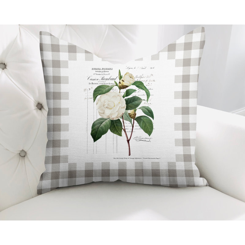  Housse et insert d'oreiller en coton Joelle, L 15 po x H 15 po, Gris