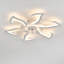Ventilateur de plafond encastré moderne blanc de 81 cm (32 po) avec éclairage, motif floral, DEL, télécommande et application de contrôle, variateur, profil bas, 6 vitesses, idéal pour la chambre, la cuisine et le salon.