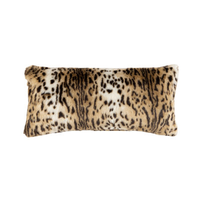 Leopard Appliqued Feather Throw Pillow