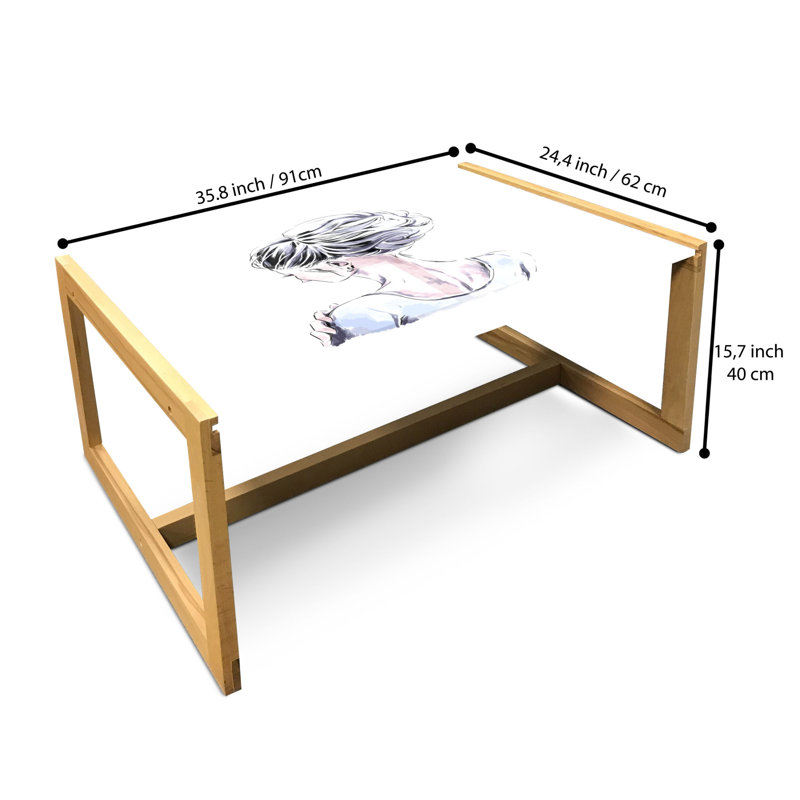 Jahkobi Sled Coffee Table, 40cm H x 91cm W x 62cm D
