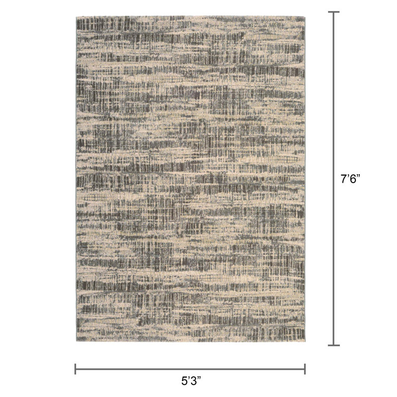 Tapis crème / bleu sarcelle Malbork, Rectangle 5 pi 3 po x 7 pi 6 po