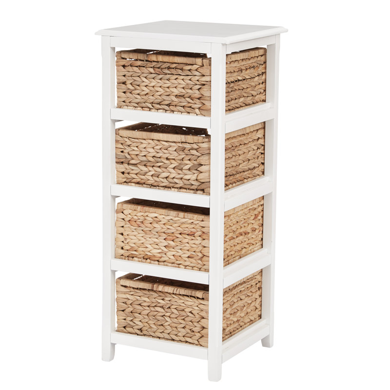 Ottilie 4 Drawer Storage Drawer, White & Natural