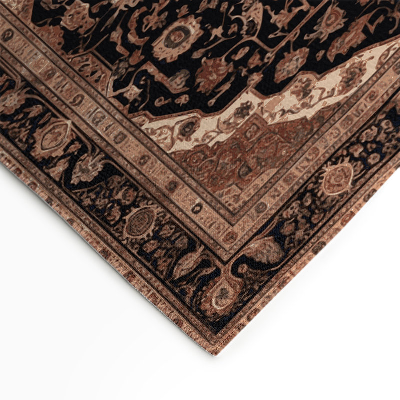 Tapis d'intérieur et d'extérieur brun Persian, Rectangle 9 pi x 12 pi