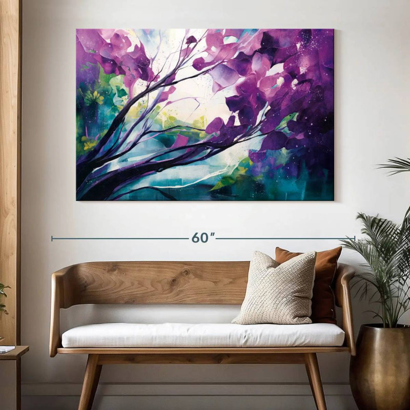 Fleurs mauves Avery, H 34 po x l 51 po