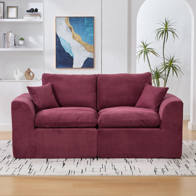 80,3 po. Canapé modulaire rembourré en velours côtelé Corduroy