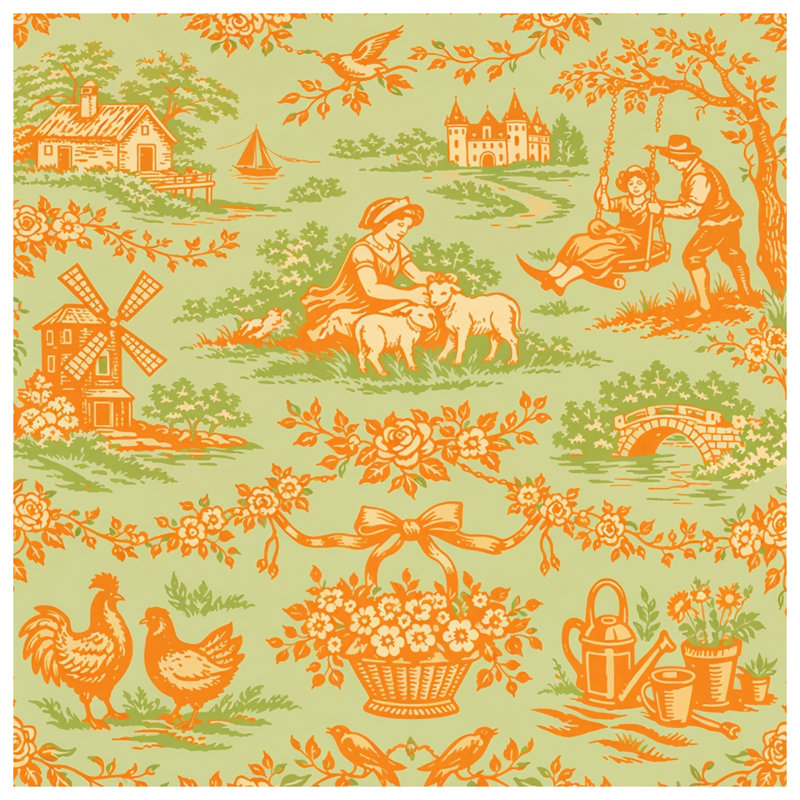 Coussins Pastoral, 18 x 18 inches