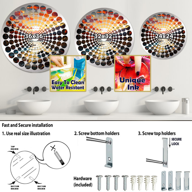Eunise Circle Mirror, 23.6" x 23.6"