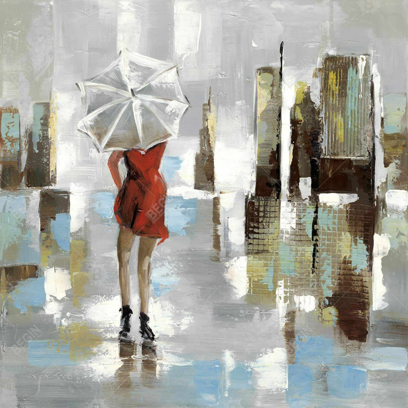 Red dress woman - 20"x20" Throw pillow cover - Poly twill - Print on demand