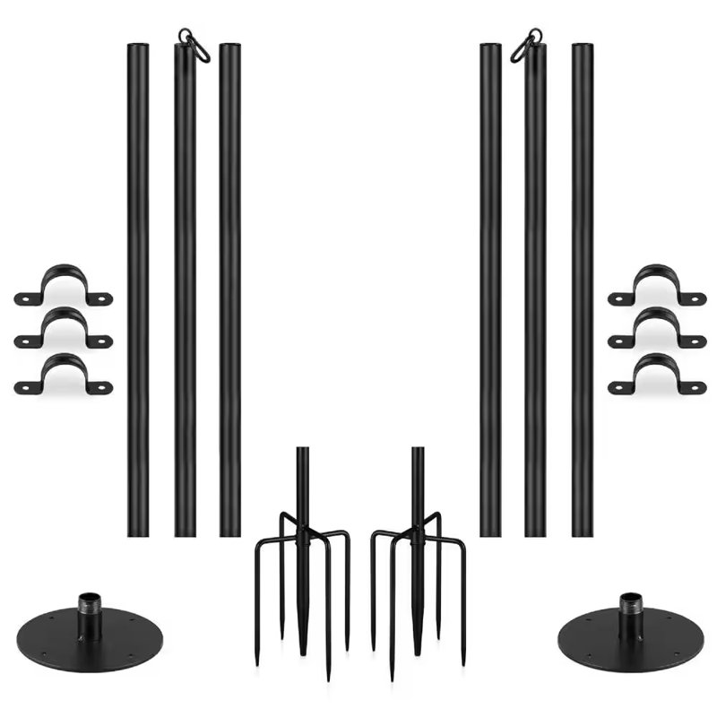 Weather Resistant 9-Foot Steel Outdoor String Light Poles
