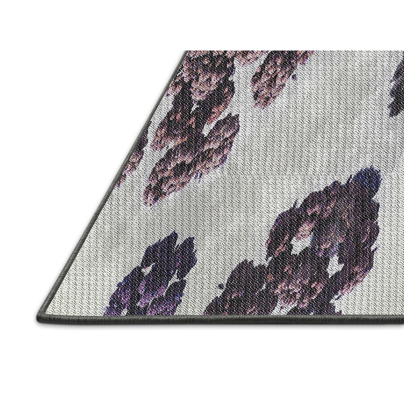 Tapis violet/gris tissé à la machine, Rectangle 7 pi x 10 pi