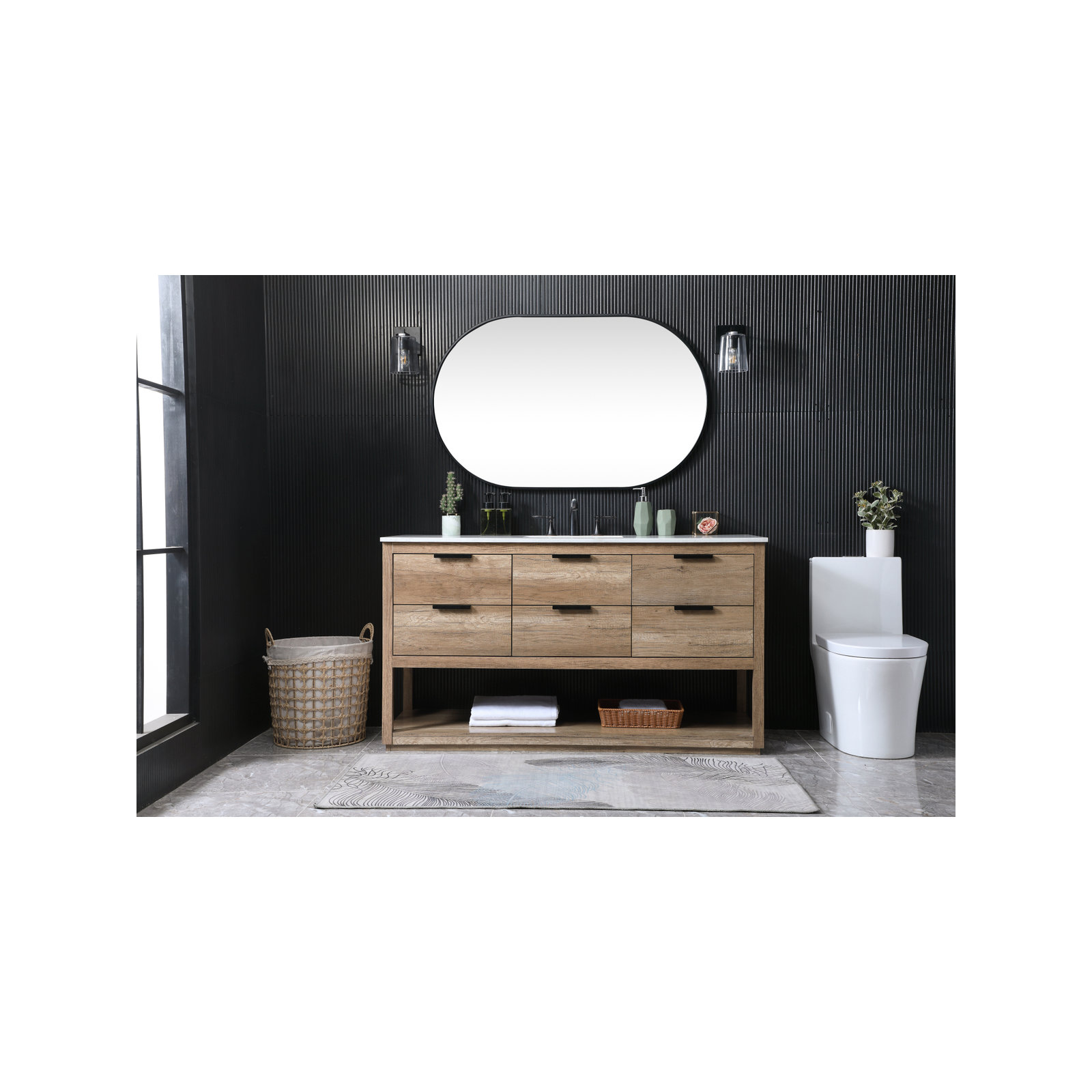 Felicity 60'' Single Bathroom Vanity, Natural Oak