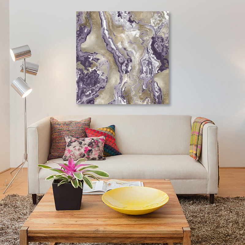 «Onyx Amethyst», impression sur toile, H 12 po x l 12 po x P 0,75 po, Pas de tapis, Toile tendue