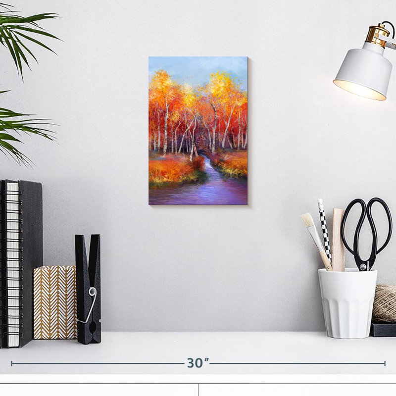 Alvord Fall Birch Trees, 12" H x 8" W
