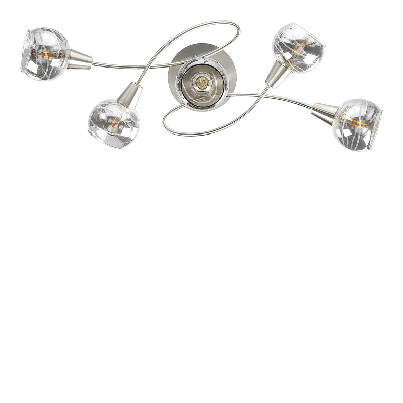 Abia Glass Semi Flush Mount, Matt Nickel