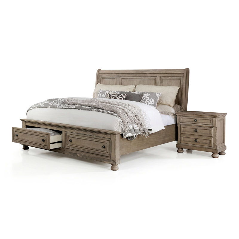 Ikko Bedroom Set, California King, 2 Pcs: Bed, Nightstand