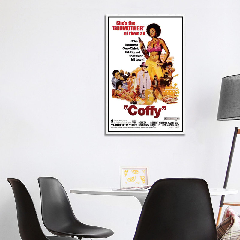 Coffy Film Poster by Radio Days - Print on Canvas, White Framed, 101.6 cm H x 66.04 cm W