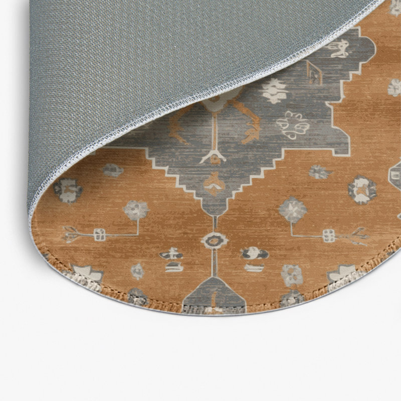 Tapis intérieur et extérieur brun Overdyed, Rond 5 pi