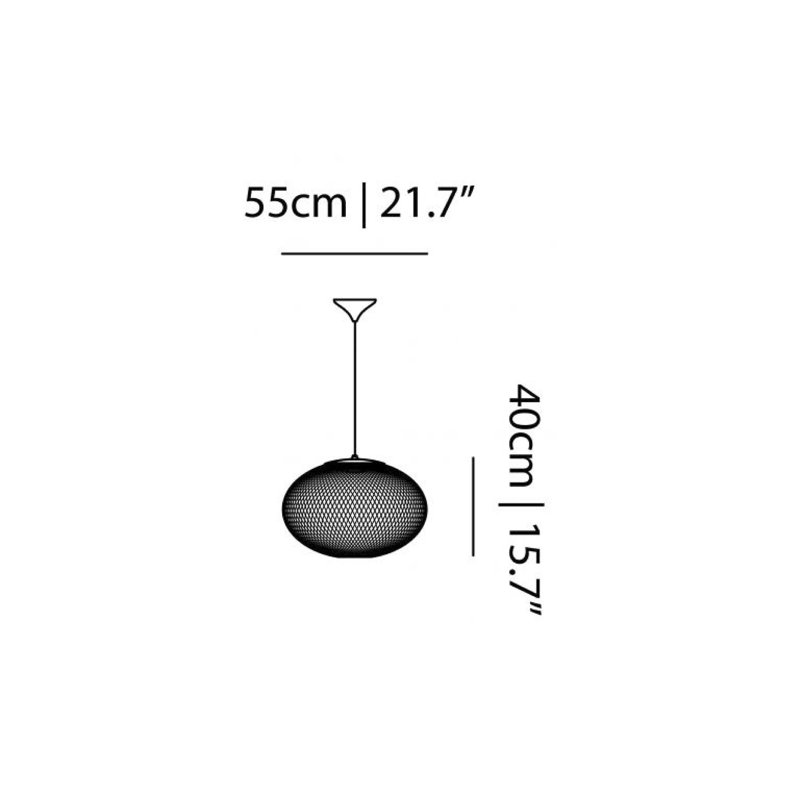 NR2 1 - Light LED Pendant, Black, Medium