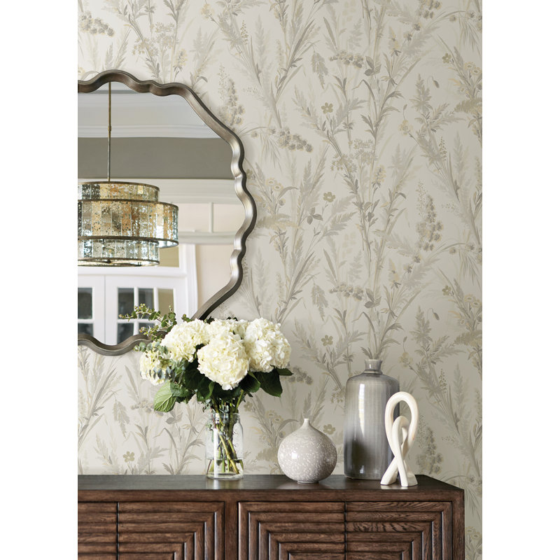 Rouleau de fleurs Andry, Gris