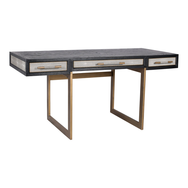Desk, Gray/Gold