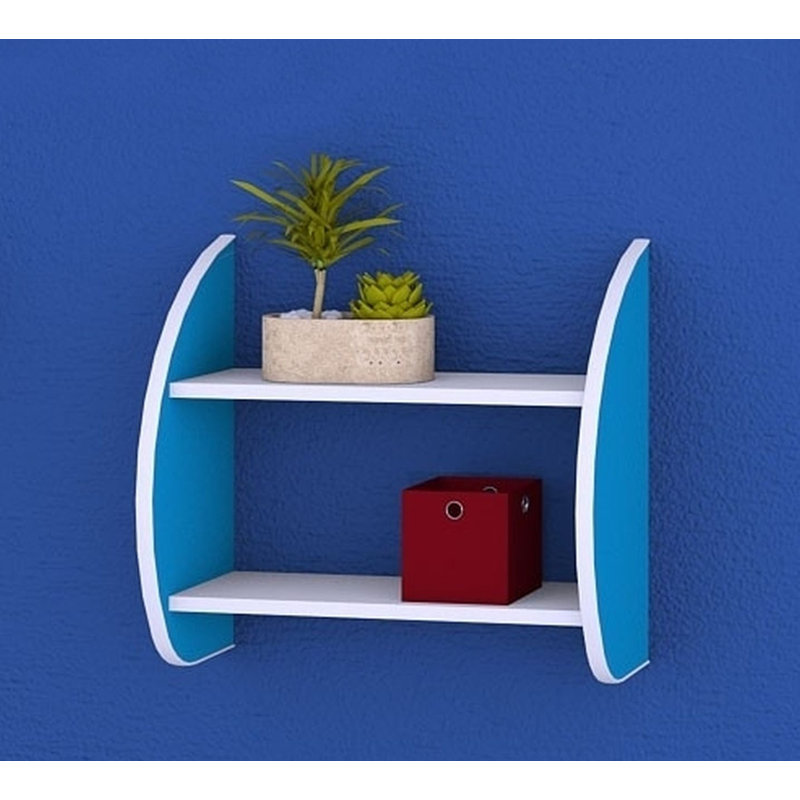 Arrindell 2 Piece Tiered Shelf, 54cm H x 59cm W x 25cm D, Blue