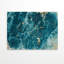 Abstrait bleu sarcelle et verre trempé marbré, impression