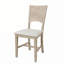 Ensemble de salle à manger 6 pièces en bois massif avec pieds demi-ronds, chaises rembourrées et banc-130147582