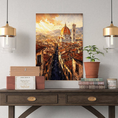 Canvas Wall Art Florence Italy Duomo Sunset Cityscape Art Print Vintage Poster Print Home Decor