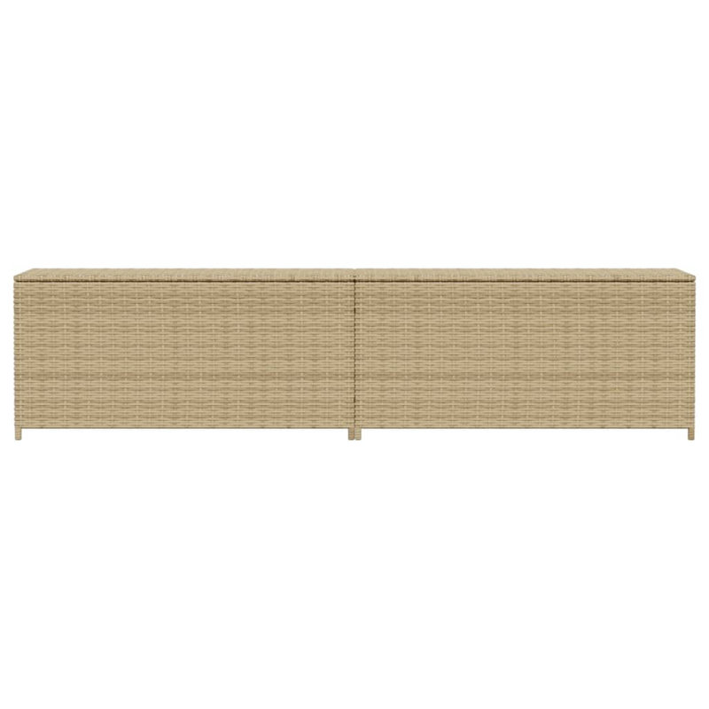 Latitude Run® Water Resistant Poly Rattan Deck Box, Mix Beige, 22.8" H x 78.7" W x 19.7" D