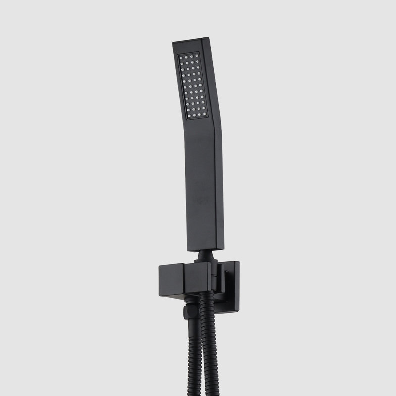 Pomme de douche murale noire matte de 12 po - Buse autonettoyante pour une sortie d'eau libre Le laiton correspond au tuyau standard américain La pluie empêche la sortie de l'eau