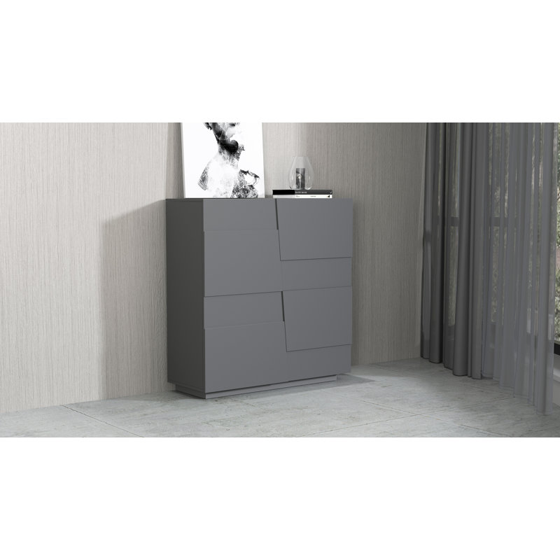 Virenque Highboard 120cm Mat Anthracite, Grey Anthracite