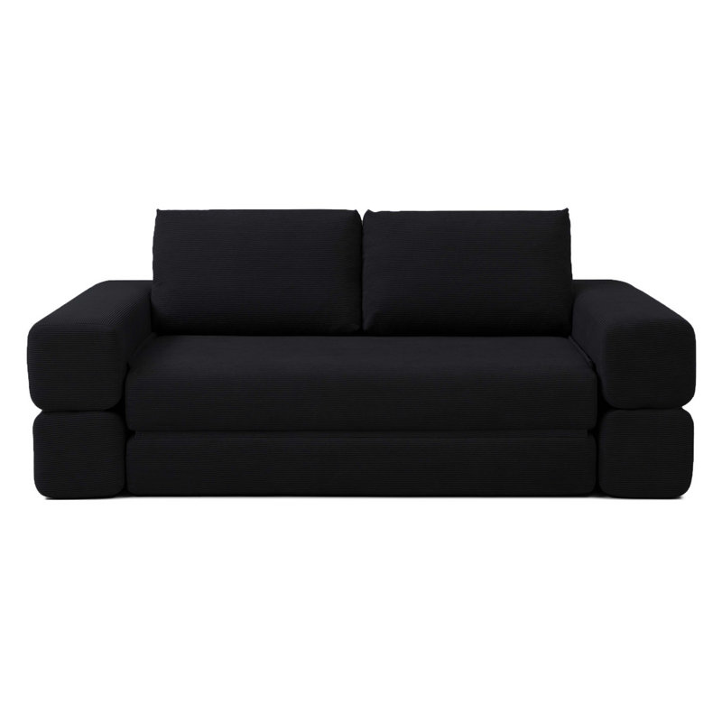 81''  Convertible Sofa Bed,3 In 1 Folding Floor Couch Corduroy Fold Out Couch Bed ,Boneless Sofa Comfy Lounge Loveseat For Living Room, Bedroom