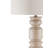 Helford Carved Wood Floor Lamp with White Drum Shade, Elegant Design
