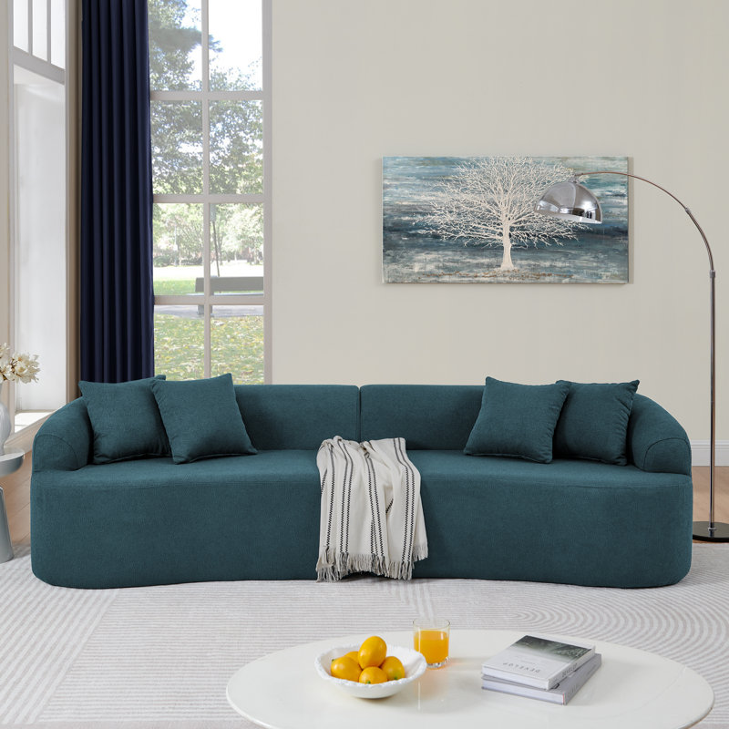 Canapé modulaire courbé Soflux, Tissu bleu