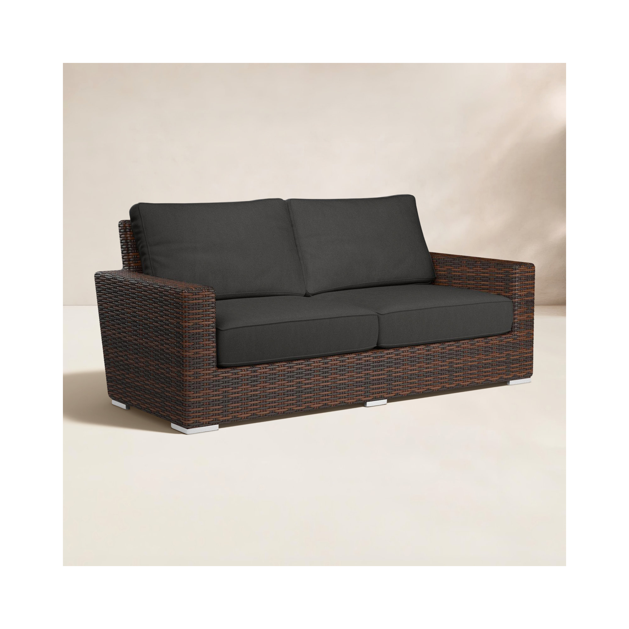 Naomie Loveseat with Sunbrella® Cushions, Spectrum Carbon Sunbrella® Plainweave