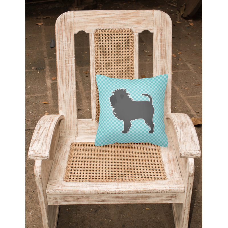 Coussin décoratif intérieur/extérieur affenpinscher, Bleu, H 18 po x l 18 po x P 3 po