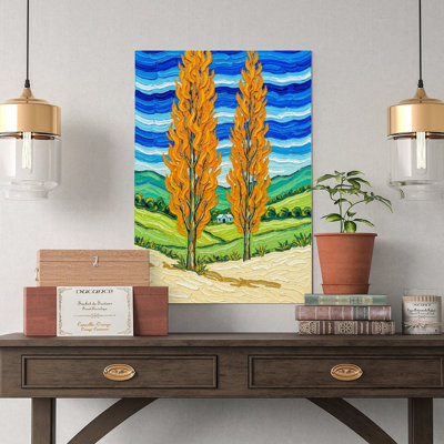 Canvas Wall Art Poplars Of-1 Vintage Poster Print Home Decor
