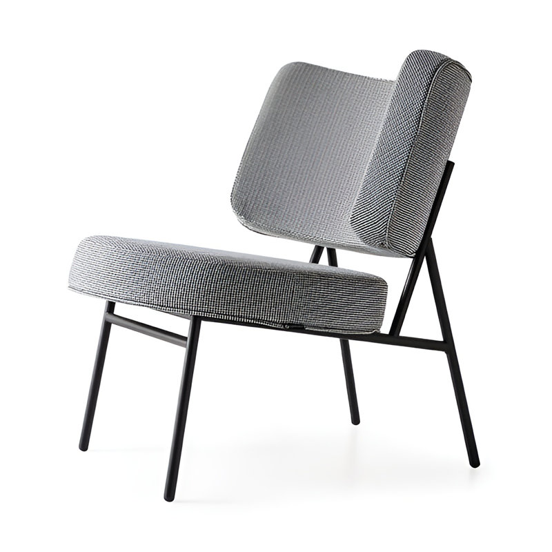 Coco Lounge Chair, Gray Velvet, Polished Brass