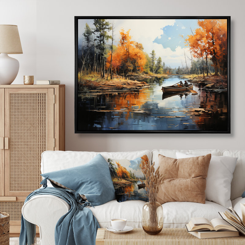 Canada River Rhapsody II sur toile, Cadre flottant noir, H 12 po x l 20 po x P 1 po
