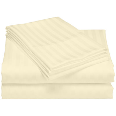 Egyptian Cotton Sateen Striped Sheet Set