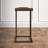 Arminas Callista 27" H C Shaped End Table, Under Sofa Side Table, Coffee Top, Black Metal Frame