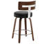 North American Black Walnut Veneer Bar Stool, 360° Rotating Ergonomic Backrest Bar Stool-554350491