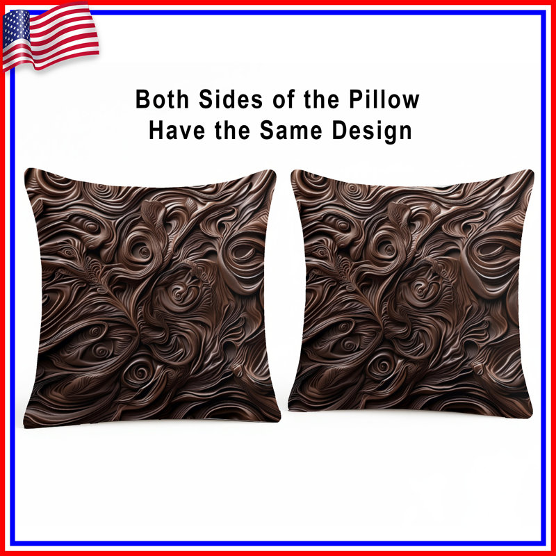 Coussins Intricate Brown Swirls, 18 po x 18 po