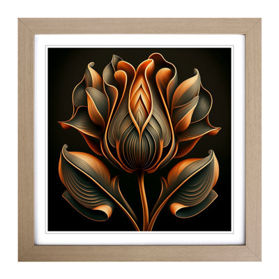 Tulip Flower Art Deco - Framed Print