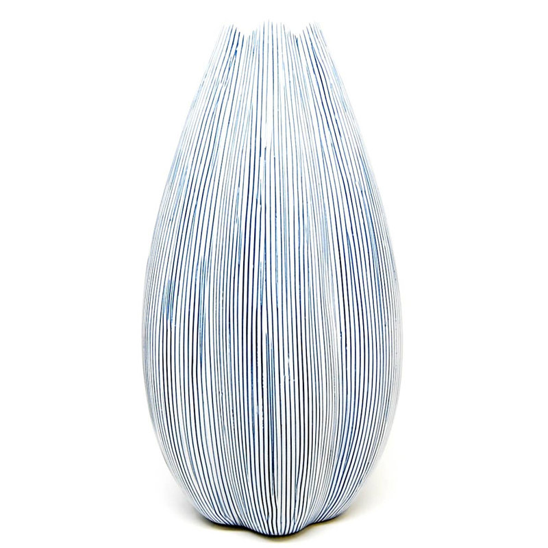 Bassey Handmade Table Vase, Blue, 8.9" H x 4.5" W x 4.5" D